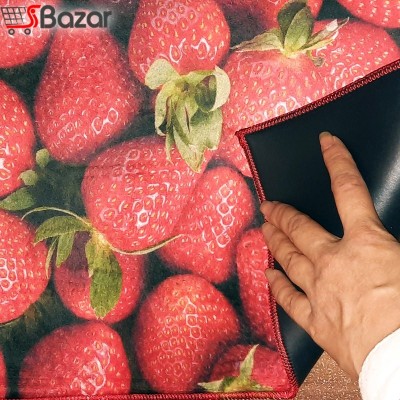 زیر بشقابی مخمل مدرن طرح توت فرنگی زیر بشقابی مخمل مدرن طرح توت فرنگی