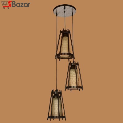 لوستر چوبی سه شاخه طرح روژیا لوستر چوبی سه شاخه طرح روژیا