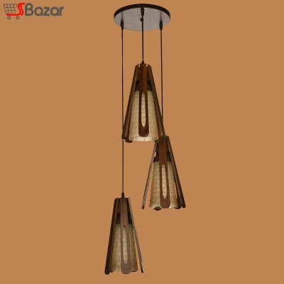 لوستر چوبی سه شاخه طرح ژینوس