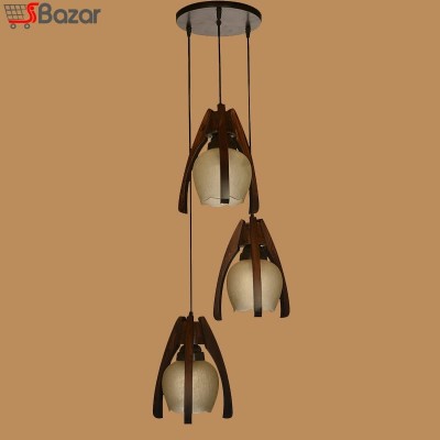 لوستر چوبی سه شاخه طرح وینا لوستر چوبی سه شاخه طرح وینا