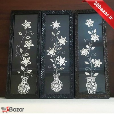 قاب گل نقره طرح چهار گل قاب گل نقره طرح چهار گل