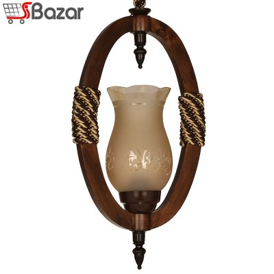 لوستر چوبی تک شاخه طرح
