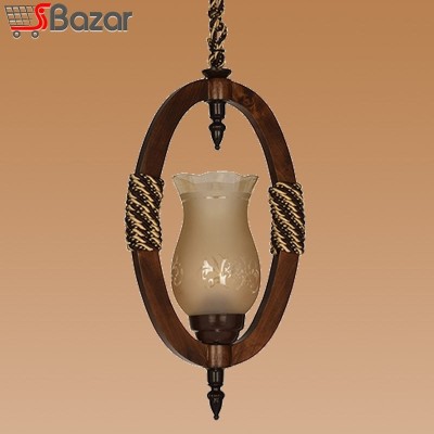 لوستر چوبی تک شاخه طرح