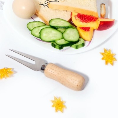 چنگال اردو خوری دسته چوبی چنگال اردو خوری دسته چوبی
