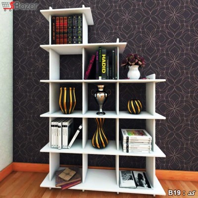 کتابخانه دوازده خانه چوبی MDF