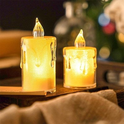 ست 3 عددی شمع LED شفاف کریستالی ست 3 عددی شمع LED شفاف کریستالی