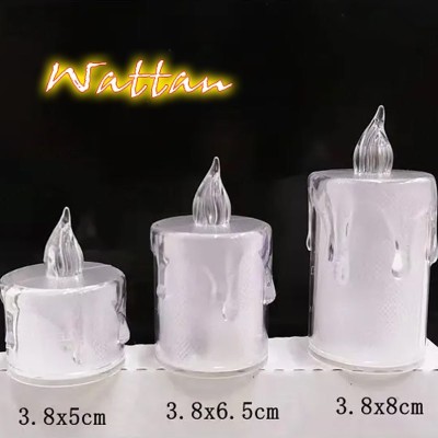 ست 3 عددی شمع LED شفاف کریستالی ست 3 عددی شمع LED شفاف کریستالی