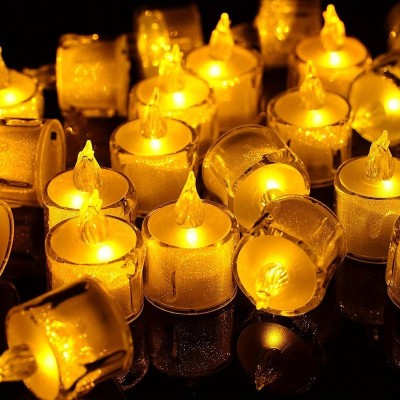 ست 3 عددی شمع LED شفاف کریستالی ست 3 عددی شمع LED شفاف کریستالی