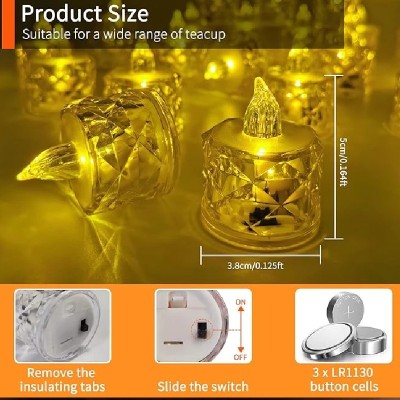 شمع ال ای دی مدل کریستالی شفاف طرح Diamond شمع ال ای دی مدل کریستالی شفاف طرح Diamond