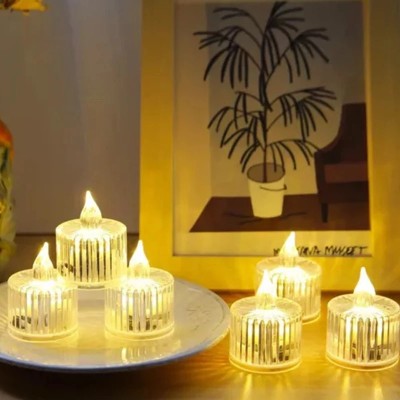 شمع ال ای دی مدل کریستالی شفاف طرح Christmas شمع ال ای دی مدل کریستالی شفاف طرح Christmas