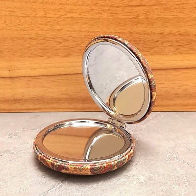 آینه آرایشی جیبی مدل سنتی طرح ترمه آینه آرایشی جیبی مدل سنتی طرح ترمه