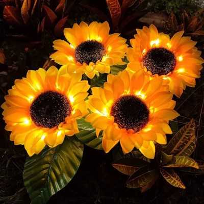 چراغ پارکی خورشیدی مدل گل آفتابگردان