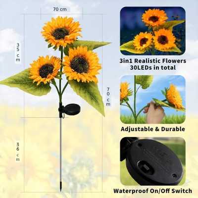 چراغ خورشیدی سولونیکس مدل گل آفتابگردان