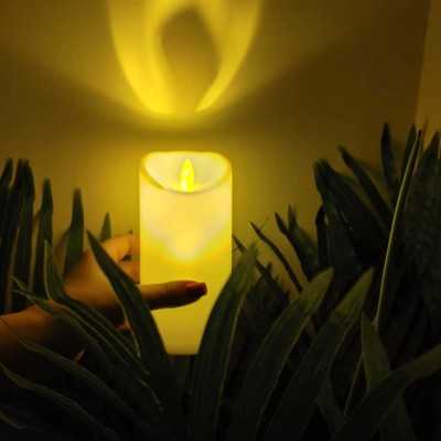 شمع ال ای دی ستونی مدل شعله متحرک 15 سانتی