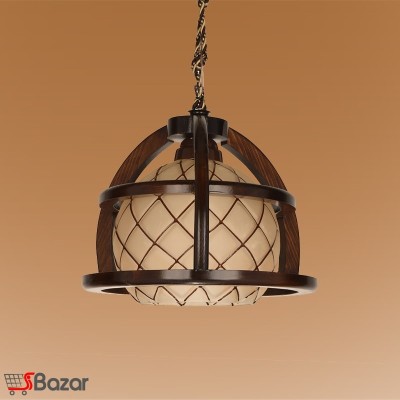 لوستر آویز تک شاخه چوبی مدل تارا لوستر آویز تک شاخه چوبی مدل تارا