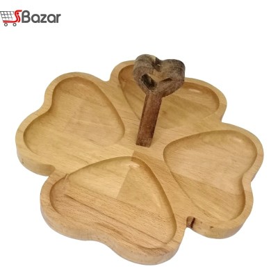 ظرف سرو چوبی طرح گل دسته دار ظرف سرو چوبی طرح گل دسته دار