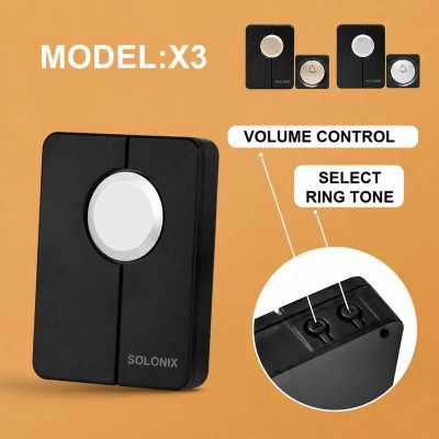 قیمت خرید فروش زنگ درب بی سیم هوشمند سولونیکس مدل X3 |برد 200 متر . 38 ملودی