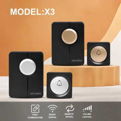 قیمت خرید فروش زنگ درب بی سیم هوشمند سولونیکس مدل X3 |برد 200 متر . 38 ملودی