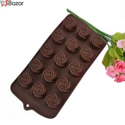 قالب شکلات سیلیکونی طرح گل رز قالب شکلات سیلیکونی طرح گل رز